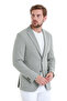 Gray Slim Fit Checkered Mono Collar Classic Jacket - 3