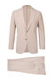 Beige Slim Fit Mono Collar Casual Suit - 4