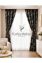 Black Silver Gray Foil Shiny Lace-Up Opart Fabric 2 Layer Pleated Background Curtain