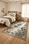 Flower Leaf Patterned Non-Slip Base Machine Washable Digital Printed Chenille Carpet Rug Runner - 2