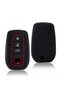 Toyota Compatible Ch-R, Corolla, Cross, Yaris, Cross, Prius, Rav4, Camry, Prado +Patterned Silicone Key Case Cover (Black)