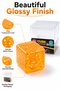 Cube Glitter Squishy Ball Sparkle Jelly Cube Stress Ball Squeezable Sensory Toy Solid Soft Squeeze Toy - 3