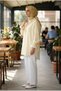 Women's Baby Collar Lace Detailed Lace-Up Shirt - 3