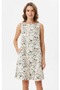 Women's Linen Floral Embroidery Sleeveless Lined Midi Dress Casual and Stylish Dress for Daily and Summer Wear