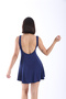 Women's Plain Dress Swimsuit with Shorts Navy Blue 38-52 - 4