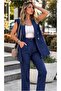 Striped Fabric Suit Vest Pants Set - 3