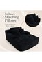 Sofa, Durable Lightweight Ready Filled Lounge Chair with Soft Corduroy Fabric, Extra-Wide Seat, Supportive Backrest & Pillows for Living Room, Bedroom, Reading Nook, Adults & Teens - 6