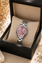 Pink Dial Roman Numeral Analog Women's Wristwatch - 3