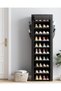 Shoe Rack - 10-Tier Large Capacity Shoe Organizer Shelf with Dust Cover & Side Pockets, Rust-Proof Metal Shoe Rack for Closet, Entrance, Living Room, 44.5 × 31.5 × 176.0 cm, Black - 2