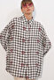 Women's Long Checkered Shirt Tunic 5988 - Black - 3