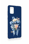 Samsung-A71 Compatible Blue Ribbon Flower Pattern Silicone Case - 2
