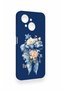 Tecno Spark Go1 Compatible Blue Ribbon Flower Pattern Silicone Case - 3