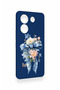 Tecno Camon 20 Pro Compatible Blue Ribbon Flower Pattern Silicone Case - 3