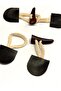 Brown Leather Button with Leather Loop / 14cm / Button Set (Cbn28) - 2