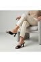 (Brand) Heeled Single Strap Women's Slippers Patent Leather Black - 6