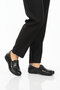 Black Genuine Leather Women's Casual Shoes 44404 Z - 3