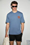 Jumilla Men's 100% Cotton Soft Fabric Printed Round Neck Indigo T-Shirt - 2