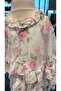 Girl's Special Occasion & Evening Dress and Headband - Ruffled Rose Pattern - Powder - 6