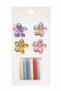 Floral Mini Hairpin Buckle and Multi-Color Rubber Hair Band Set - Stylish Hair Accessory for Girls and Adults