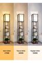 Floor Lamp with Shelves, Modern Standing Shelf Lamp for Living Room Office - Walnut Black - 3
