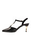 Black Patent Leather Women's Heeled Shoes - 2