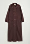 Large Size Cupra Suede Overcoat - Brown