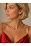 Gold Color Waterway Model Shiny Stone Women's Necklace Stylish Elegant Design Jewelry