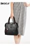 Women's Leather Tote Crossbody Bag with Little Fox Pendant, Adjustable Strap & Large Capacity - 4