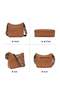 Women Shoulder Bag PU Large-Capacity Multi-Pocket Contrast Stitching Crossbody Satchel - 4