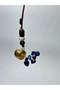 Fengshui Gold Money Pouch Lapis Lazuli Natural Stone Keychain - 3