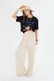 Unisex Oversized T-Shirt with Spaghetti Motif Print Black / White - 5