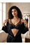 Black Sheer Tulle Paneled Bra – Molded Cup and Underwire Support