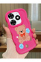 Tecno Spark 20 Compatible Case Camera Protector Red Silicone Couple Phone Case Bear Pattern