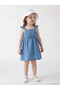 Lcw Baby Blue Square Collar Bowknot Baby Girl Jean Dress