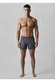 Men's Combed Cotton 2-Piece Set Towel Waist Boxer Gray-Dark Gray Color - 2