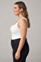 Trend42Plus Large Size Thick Strap Basic Top-Ecru - 3