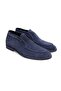 Blue Color Laceless Genuine Leather Suede Men's Shoes