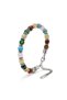💎   Premium Mixed Natural Agate Stone Chakra Themed Adjustable 316L Steel Bracelet 31832B10D9 - (23cm) - 5