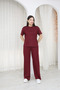 Women's Silvery Crew Neck Short Sleeve Loose-Fit Top and Bottom Set - 5