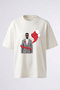 Kanye West Kaws Design Printed Unisex Oversize White Tshirt