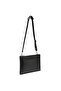 Madrid Unisex Genuine Leather Crocodile-Embossed Flat Shoulder Bag with Zip Closure and Detachable Strap Rings – Black / Green - 2