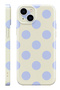 iPhone 13 Blue Polka Dot Protect Slim Glossy Full Covering Print Camera Protected Phone Case