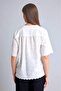 100% Cotton Relax Fit Round Neck Voile Short Sleeve Ecru Blouse G8807Ax26Sm - 7