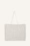 Women's Embroidered Canvas Navy Blue Beach Bag G8715Axns - 4