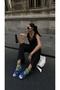 Women's Black Vest Pants Set 0999-10042