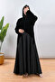 Winter velvet abaya with suede fabric insert - 4