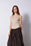 Lace-Detail Tricot Top Beige - 3