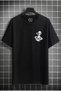 Unisex Oversized Printed Cotton Crew Neck Short Sleeve BLACK T-shirt