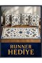 Mediterranean Inspired Sea Themed Digital Printed Set of 4 Throw Pillow Covers + Gift 45X100 cm Table Runner