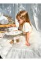 Embroidered Girls' Crop Top and Skirt Set-Ecru - 4